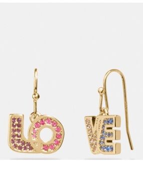 Coach Boxed LOVE Earrings NWT